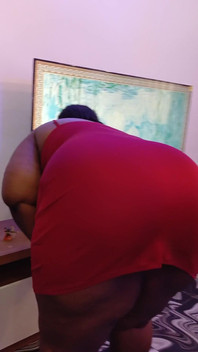 MILF Cleaning in Tight Red Dress