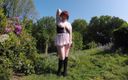 Horny vixen: Posing Outdoors in Wench Outfit