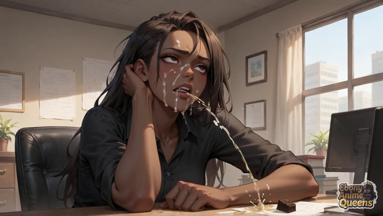 Ebony Anime Queens: Wanita karir nakal ini lagi asik ngentot memeknya habis-habisan sampai...