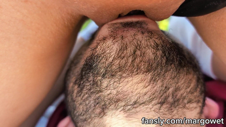 Margo Wet: Amateur Forest Facesitting - She Sits on His Face and Rides...
