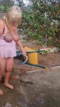 Mud Muddy Tits Outside Pink Babydoll