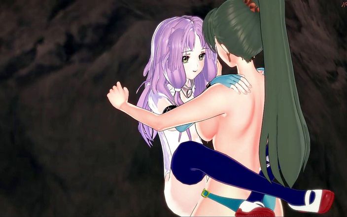 Hentai Smash: Florina has lesbian sex with Lyn, rides her strapon. Fire...