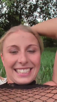 Blonde Unabashedly Pees in Front of the Camera
