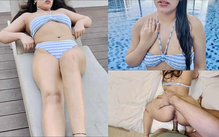 Sarakhan: 一个可爱的印度男孩在游泳池里见到我，带我到他的房间操我的阴户