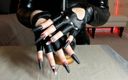 Morrigan Havoc: Long fake spooky nails show off and tapping