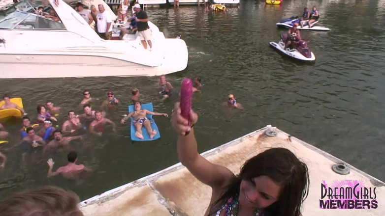 Dream Girls: College chicks show freshly shaved pussy at party cove