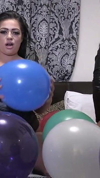Big Boobed Brunette Balloon Babes!!