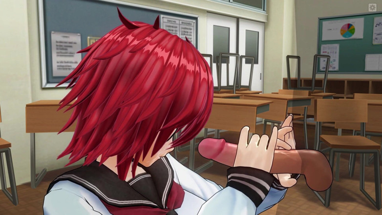 H3DC: 3d hentai girl with red hair jerks off your cock