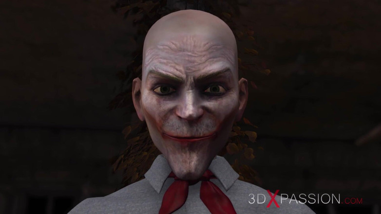 3dxpassion: Joker neukt een schattige sexy blondine ruw met een clownmasker...