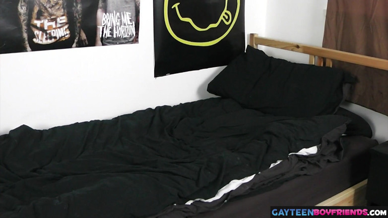 Gay Teen Boyfriends: Crazy twink loves playing with his uncut boy dick