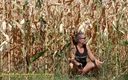 Pee Adventures: Pee in a corn field - Crossing her legs to calm...