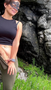 Petite Hotwife Cucks Husband and Gets Fucked by 10inch BBC Outside on a Cliff, MILF Fucking Massive Cock