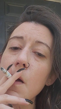 Smoking with My Insanely, Natural Long Black Nails