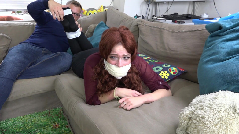 Restricting Ropes: Luna Grey - Gag horny chick bound gagged tickling