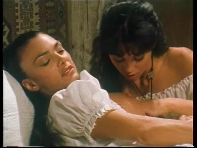 Lesbian Illusion: Two hot lesbians with big boobs licking
