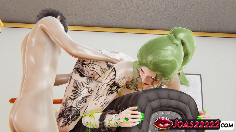 Joas22222: セクシーなエルフ・ダイアナと共に3D変態アニメーション - 濡れた膣の指で愛撫、ダブルバイブレーターでアナルと膣に激しく突きつける、そしてGスポットのスカート!