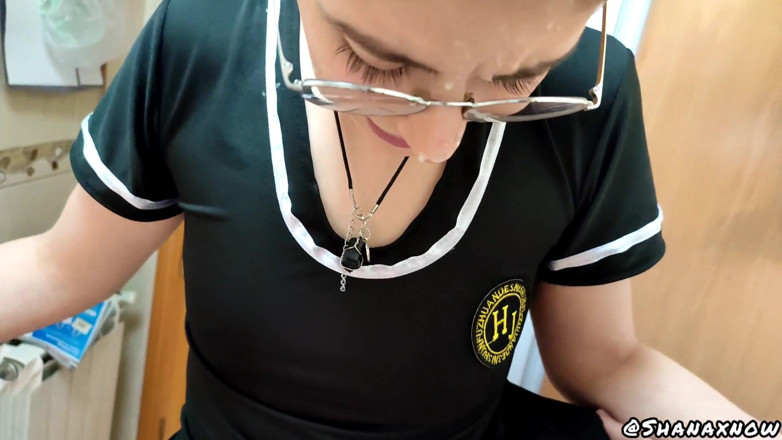 Shanaxnow: Invisible Man Disturbes Teen Student Uniform Blowjob Fuck
