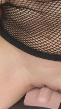 Roxie mesh underwear and vibrating dildo in her pussy