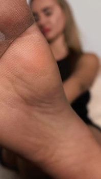 Reinforced Braun Nylon Pantyhose