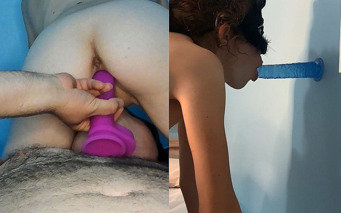 Angel Sky69: चेहरे पर बैठना और 2 डिल्डो मुंह में एक और चूत में एक