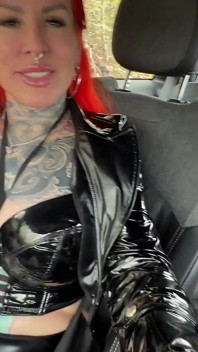 Latex Street Slut Fucks Stranger in Car!