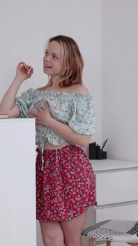 My18teens - Stunning Girl Eva Sinn Fucks Her Pussy with Fingers