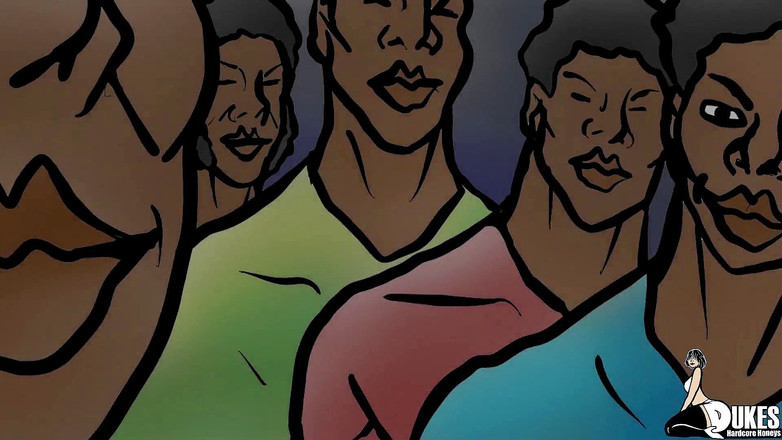 Dukes Hardcore Honeys: Alemana milf gangbanged en un bar por polla negra