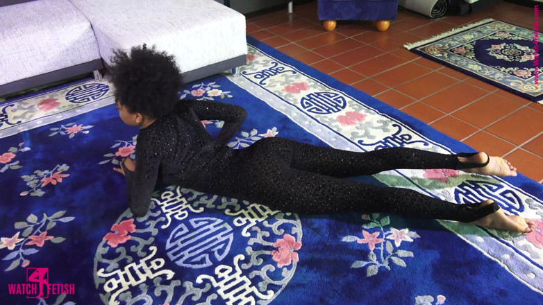 Gymnastic: Macacão preto brilhante