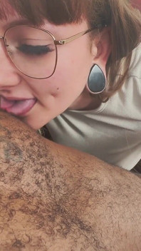 Split Tongue Goth PAWG Pennie Layne Loved Licking His Nipples While Jerking Him off! Pennie Layne Nipple Licking Handjob
