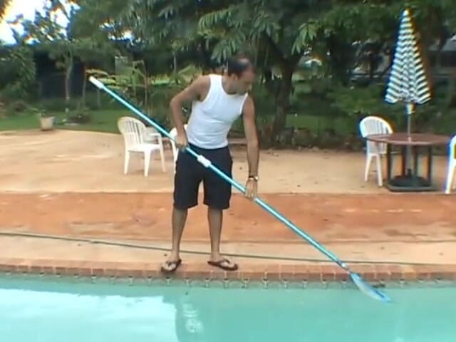 Tight little babes: Horny cheating wife gets filmed naked in the pool
