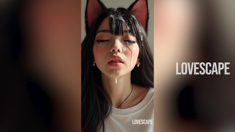 Lovescape: Verspielte catgirl solo-session wird zu intensivem reiten und explosiver ladung