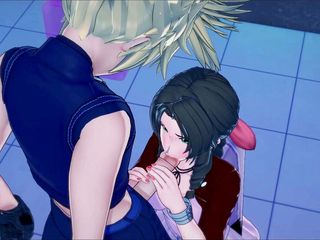 Hentai_Smash: Aerith reitet Clouds schwanz im badezimmer, bevor sie gegen eine...