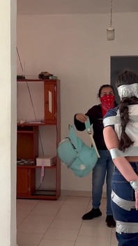 Fantasizing 18-year-old Taped & Gagged by Masked MILF