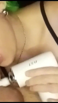 Masturbating with a Massager and Swallowing Cum