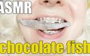 Arya Grander: Eating in braces food fetish chocolate