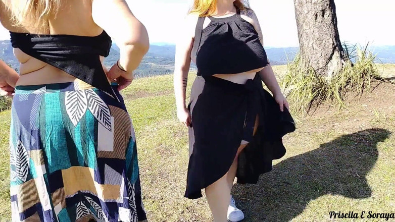 Priscila: 継母と継娘が庭で公の場で日光浴をしている。あなたが望むならコメント+ビデオ!!!