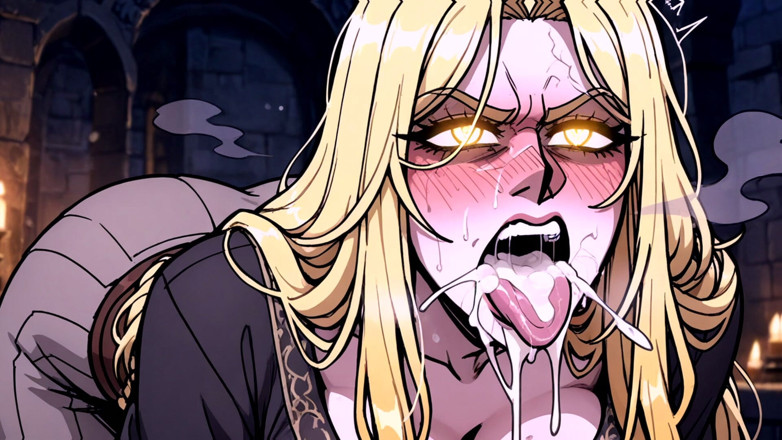 Croft AI Art: Marika coquine qui baise sa chatte, sexe chaud - Ia Arte