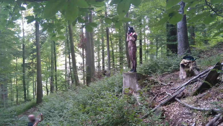 Toilet Mommy: With a Bunny Mask and a Dog Collar Around My...