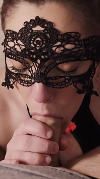 Black Dress Best Blowjob with Cum Swallow Cum in Mouth