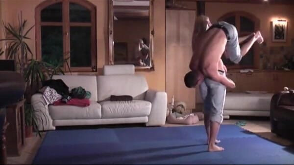 European Lift and Carry Club: Homemade wrestlign action with hot blonde teen