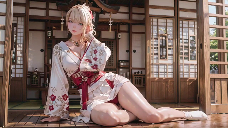 Seraphina Vale: Blonde Kimono Girl! Forbidden Contrast From Shrine to Pure White...