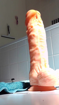 Penetrating My Hungry Hole with Extremely Large Dildos in a Cheerleader Outfit.