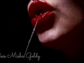 Goddess Misha Goldy: 20$ за 2 капли слюны моей богини