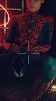 Spider Man Costume. Bottom Boy a Pose. Ass Hole