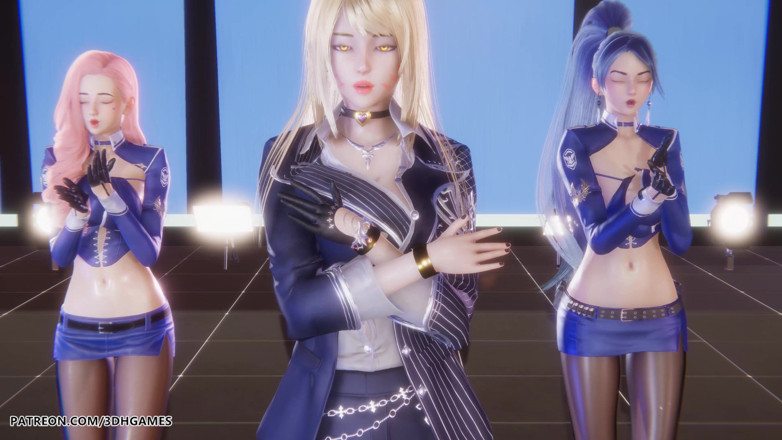 3D-Hentai Games: [mmd] Twice - Talk That Talk Ahri Seraphine Kaisa Sexy Striptease...