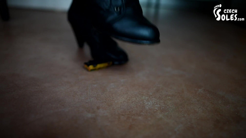 Czech Soles - foot fetish content: Madam Cat crushing puny cars under her boots
