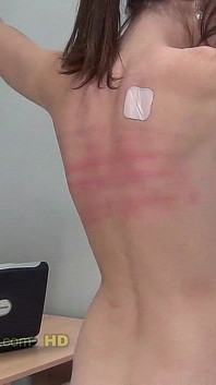 Katie Gold Spanking Machine - Bare Back Whipping