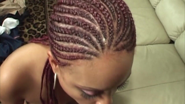 THAGSON CORE: Red Braided Ebony MILF Rides to Facial