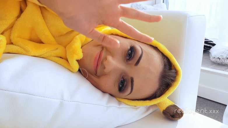 Real Agent: Amazing sexy Pikachu enjoys spreading her wet shaved wide hole