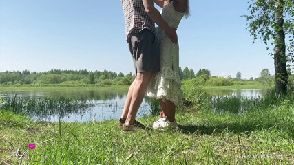 Alisa Lovely: Passionate sex of a teen amateur couple by a summer...